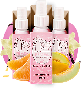 Kit 3 Unidades Cheirinho PET FÊMEA 120ml - Perfume Alto Padrão para Cães e Gatos