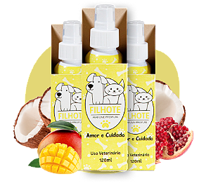 Kit 3 unidades Cheirinho PET FILHOTE 120ml - Perfume Alto Padrão para Cães e Gatos