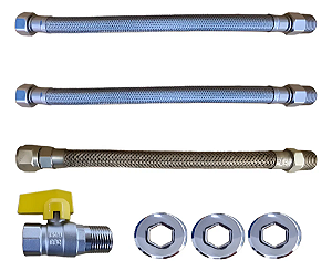 Kit Instalação Aquecedor De Água A Gás Vazão Plena 1/2 30 cm
