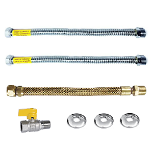 Kit Instalação Aquecedor De Água A Gás Vazão Plena 1/2 30 cm