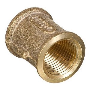 Luva de Latão Roscável Água Quente e Fria ou Gás 1/2" x 1/2"