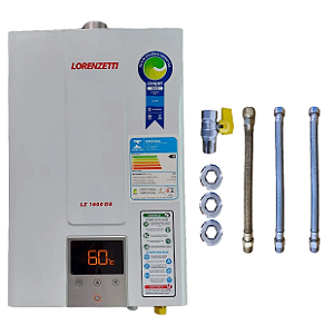 Aquecedor Lorenzetti LZ 1600 DE 15L GLP Branco + Kit de Instalação