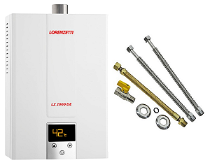 Aquecedor De Água A Gás Lorenzetti Lz 2000 De Glp e Kit Ligação