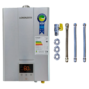 Aquecedor Lorenzetti LZ 1600 DE-I 15L GN Inox + Kit de Instalação