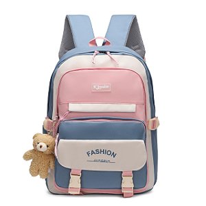 Mochila Feminina Estilo Coreana com Ursinho