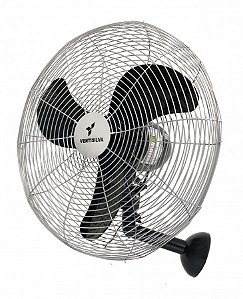 Ventilador de Parede 50cm VENTI50P Preto com Grade em Pintura Epóxi Cromada