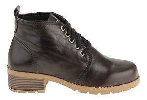 Bota Feminina Couro Cano Curto Coturno Cacharel