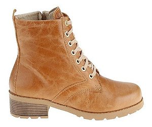 Bota Feminina Couro Cano Médio Tratorada Cacharel