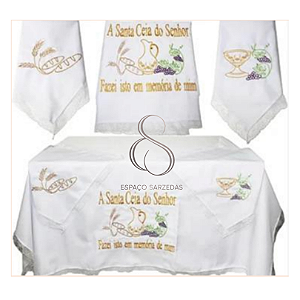 KIT TOALHA DE SANTA-CEIA 4 PÇ TOALHA PRINCIPAL 1,5M SILK