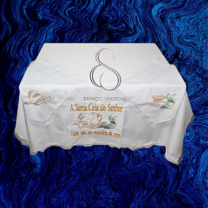 KIT TOALHA DE CEIA 3PÇ TOALHA PRINCIPAL 1,5M BORDADA BRANCA