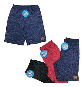 Kit 3 Shorts De Moletom Moletinho Jeans Infantil Cor variada