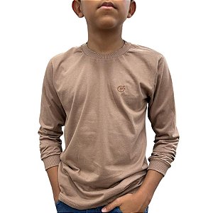 Camiseta Manga longa Juvenil Menino T-shirt 100% Algodão