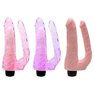 Pênis Realístico Duplo Vibrador 22 X 5Cm Sexy Import