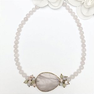 COLAR CANDY QUARTZO ROSA MORGANITE