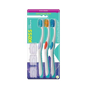 Kess Pack Escovas Dentais Complete Tipper Macia (3 unidades)