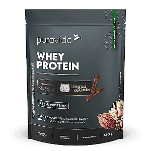 Puravida Whey Protein Isolado Chocolate Língua de Gato 450g