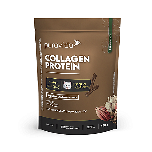 Puravida Collagen Protein Chocolate Lingua de Gato Colágeno 450g