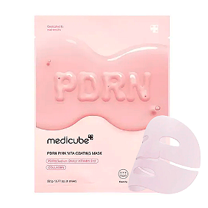 Medicube PDRN Pink Vita Coating Mask Máscara Facial com Colágeno - Efeito Iluminador