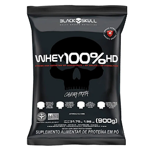 Whey 100% Hd Refil Morango 900G Black Skull