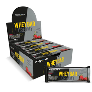 Whey Bar Creamy Morango Display C/12 Probiotica