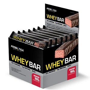Whey Bar Morango Display C/24 Probiotica