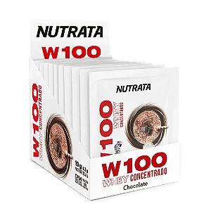 W100 Whey Concentrado Sache Display C/12 Chocolate Nutrata