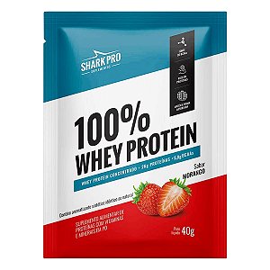 Sache 100% Whey Morango - 40Gr Shark Pro
