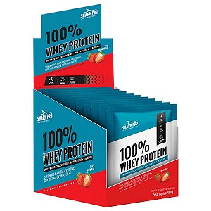 Sache 100% Whey Morango Display 10Un Shark Pro