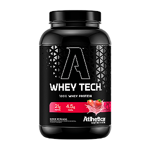 Whey Tech 100% Blend Protein Morango 900G Atlhetica Nutrition