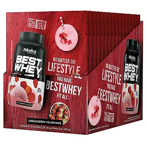 Best Whey Strawberry Milkshake Sache 35G Display C/15Uni Athletica