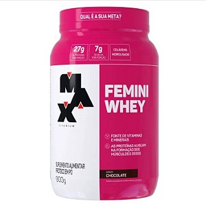 FEMINI WHEY POTE 900G CHOCOLATE MAX TITANIUM