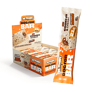 Doctor Bar Cookies & Cream 62G Display C/ 8 Unidades Dr Peanut