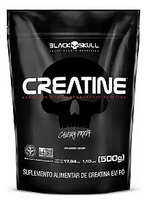 Refil Creatine 500G Caveira Preta Black Skull