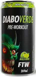 DIABO VERDE #Pre-Workout Lata 269ml Sabor Maçã Verde – FTW