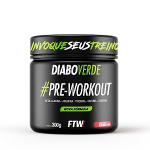 Diabo Verde #Pre-Workout 300g Frutas Vermelhas com 12 Unidades – FTW