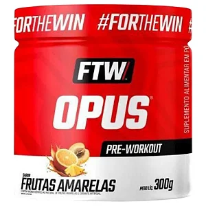 Opus Pre-Workout 300g – Frutas Amarelas com 12 Unidades – FTW