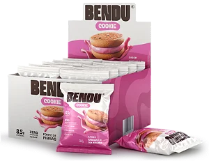Cookie Baunilha Marshmallow com Morango 40g Display com 10 Unidades – Bendu