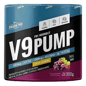 V9 Pump Pre Workout Pré-Treino Guaraná com Açaí 300g Combo com 6 Unidades – Shark Pro