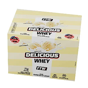 Delicious Whey Sachê 30g Display com 20 unidades Baunilha Ice Cream FTW
