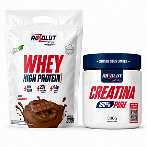 COMBO - Whey Refil High 900G Chocolate + Creatina 300g (Absolut Nutrition)