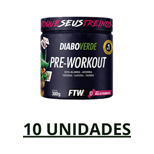 Combo 10 unidades - Diabo Verde #Pre-Workout 300G Bala De Framboesa Ftw