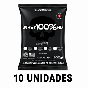 Combo 10 unidades - Whey 100% HD 900g Cookies & Cream Black Skull