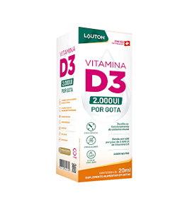 Vitamina D3 Líquida 20ml Sabor Neutro Lauton Nutrition