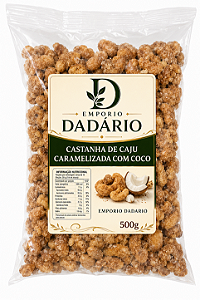 Castanha De Caju Caramelizada Com Coco Pacote de 500g Emporio Dadario