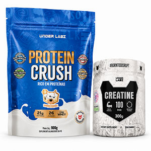 COMBO - Protein Crush Refil 900g Dulce de Leche + Creatine Borntodisrupt 300g Under Labz