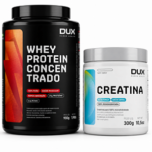 Combo - Whey Protein Concentrado 900g  Baunilha +Creatina Monohidratada 300g Pote ( Dux )