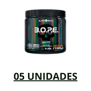 Combo 05 unidades - Pré Treino Bope 150g Black Skull - Frutas Vermelhas