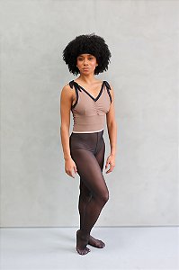 Meia-Calça Conversível em Tule - Preto com Elástico Sensitive