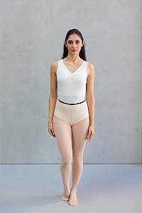 Meia-Calça Conversível em Tule - Peach Salmão com Elástico Sensitive
