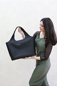 Bolsa Pointè Tote Grande - Preta interno Nude